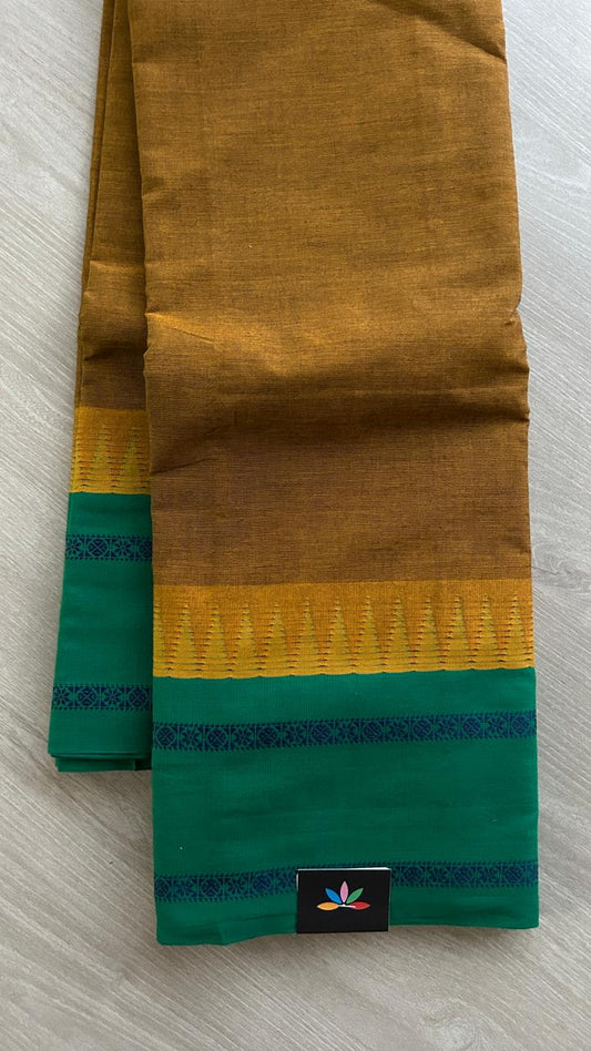 Temple Border Handloom Korvai Chettinad Cotton Saree -25595