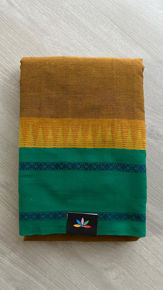 Temple Border Handloom Korvai Chettinad Cotton Saree -25595