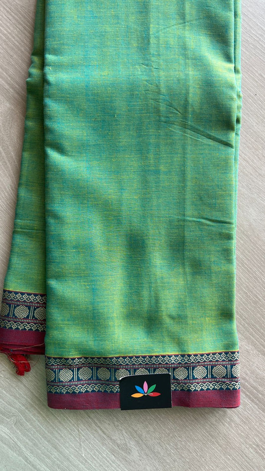 Small Border Narayanpet Mercerized Cotton Saree -25647