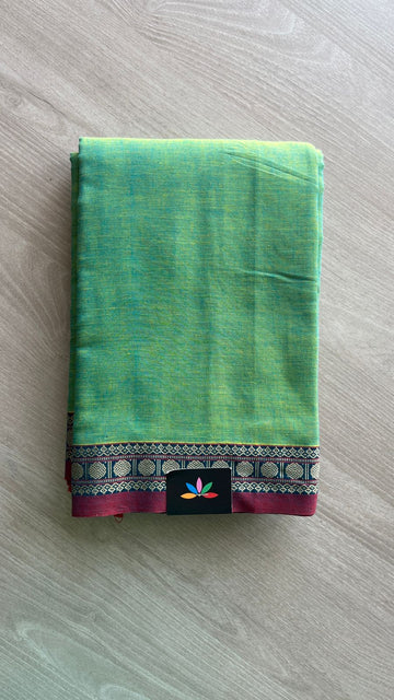 Small Border Narayanpet Mercerized Cotton Saree -25647
