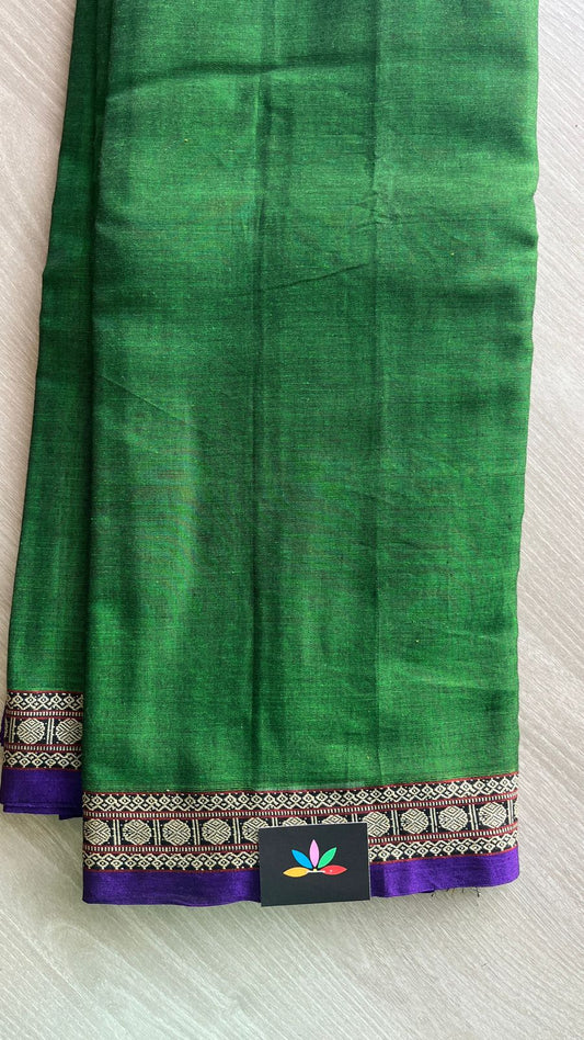 Small Border Narayanpet Mercerized Cotton Saree -25648