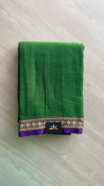Small Border Narayanpet Mercerized Cotton Saree -25648