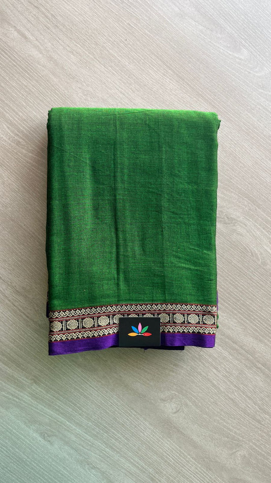 Small Border Narayanpet Mercerized Cotton Saree -25648