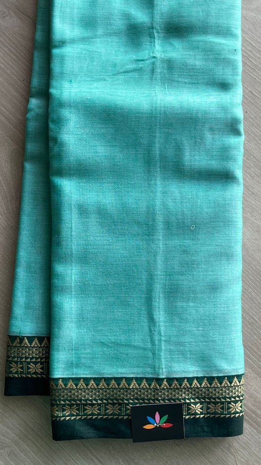 Small Border Narayanpet Mercerized Cotton Saree -25649