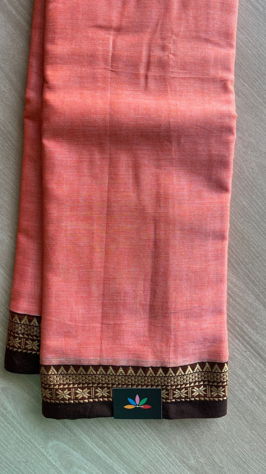 Small Border Narayanpet Mercerized Cotton Saree -25650