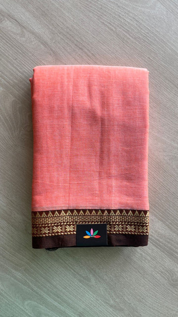 Small Border Narayanpet Mercerized Cotton Saree -25650