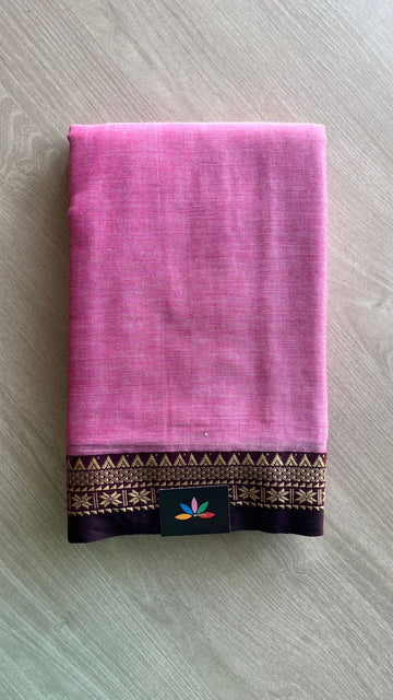 Small Border Narayanpet Mercerized Cotton Saree -25651