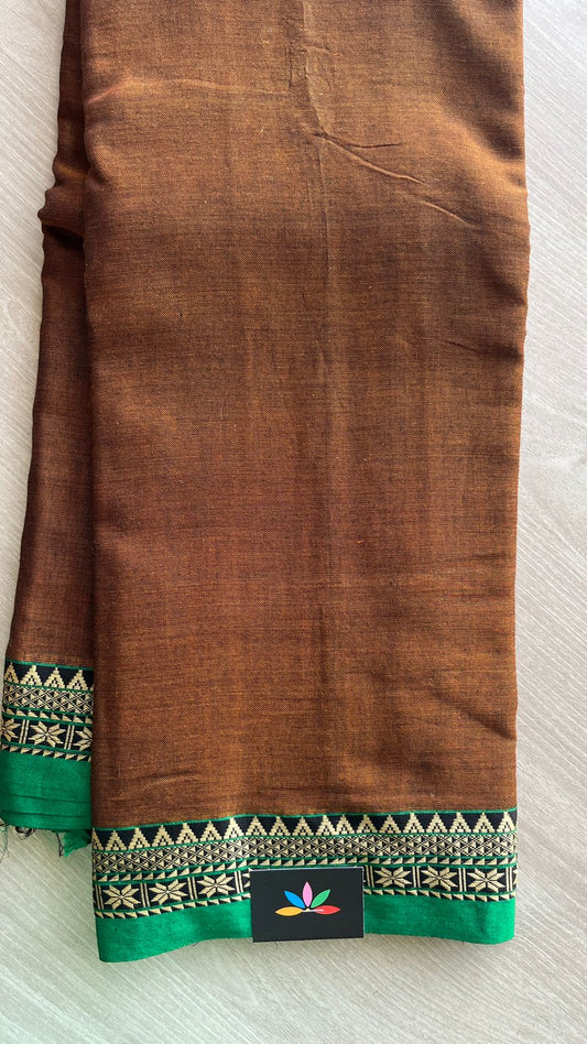 Small Border Narayanpet Mercerized Cotton Saree -25653-25654