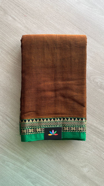 Small Border Narayanpet Mercerized Cotton Saree -25653-25654