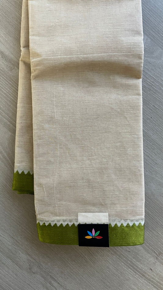 Contrast Border Plain Cotton Saree (Without blouse) -25956