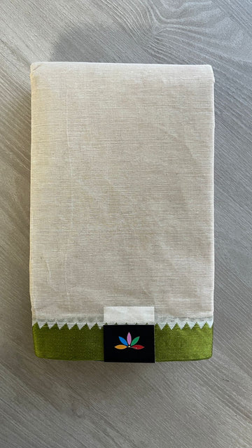 Contrast Border Plain Cotton Saree (Without blouse) -25956