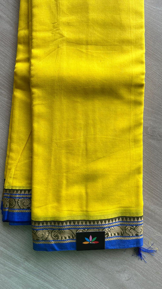Elephant Border Narayanpet Mercerized Cotton Saree -25657-25658