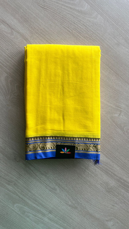 Elephant Border Narayanpet Mercerized Cotton Saree -25657-25658