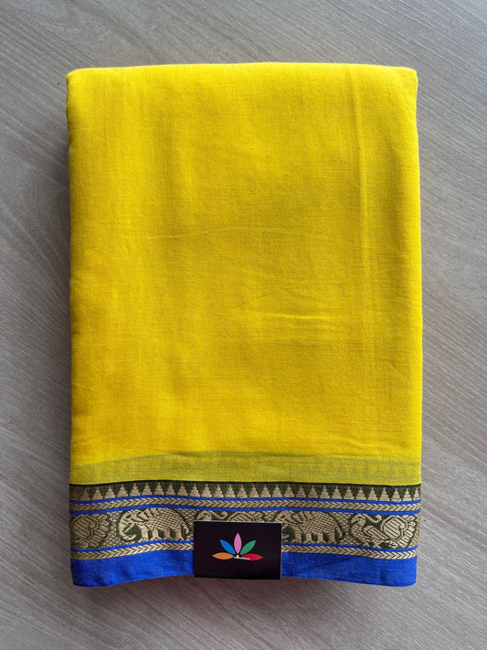 Elephant Border Narayanpet Mercerized Cotton Saree -25657-25658