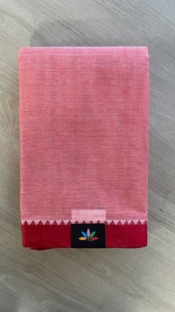 Contrast Border Plain Cotton Saree (Without blouse) -25957