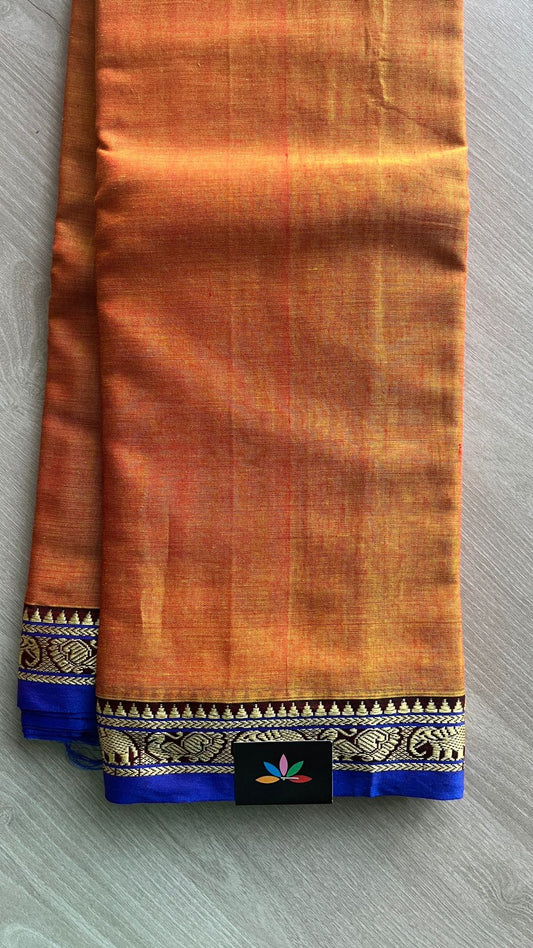 Elephant Border Narayanpet Mercerized Cotton Saree -25659-25660