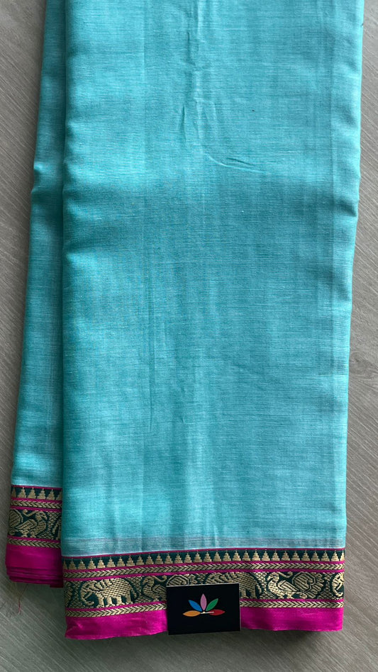 Elephant Border Narayanpet Mercerized Cotton Saree -25661-25662