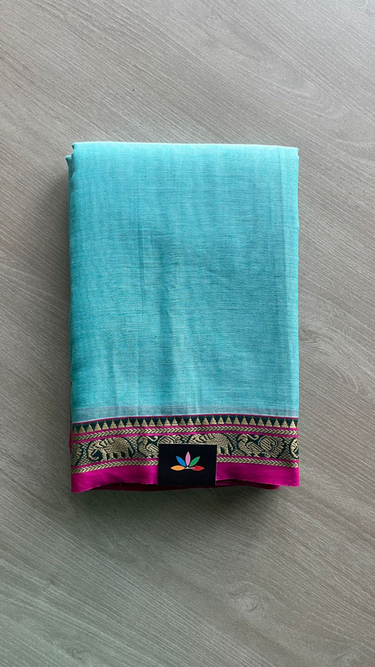 Elephant Border Narayanpet Mercerized Cotton Saree -25661-25662