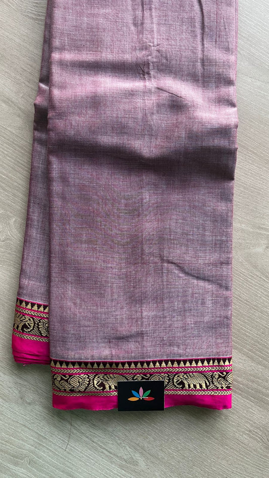 Elephant Border Narayanpet Mercerized Cotton Saree -25663-25664