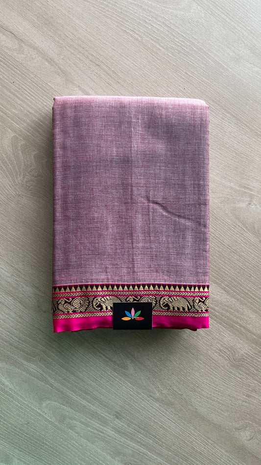 Elephant Border Narayanpet Mercerized Cotton Saree -25663-25664