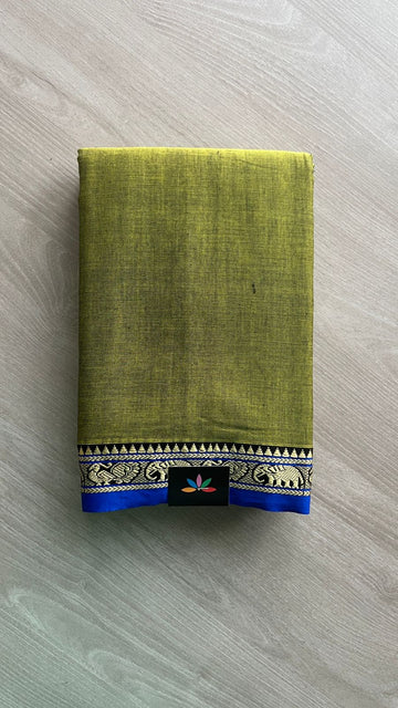 Elephant Border Narayanpet Mercerized Cotton Saree -25665-25666