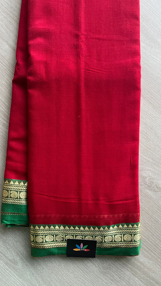 Small Border Narayanpet Mercerized Cotton Saree -25671-25672