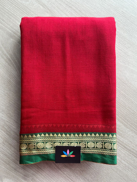 Small Border Narayanpet Mercerized Cotton Saree -25671-25672