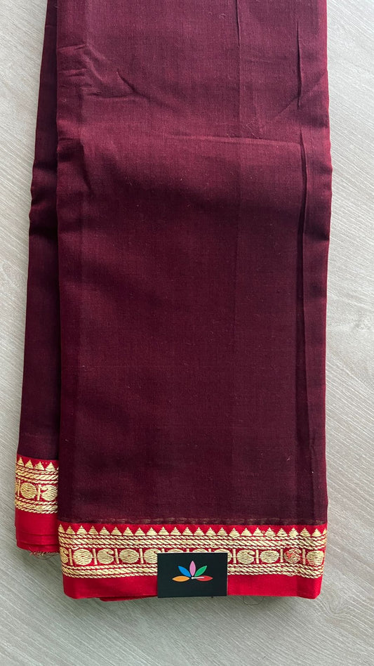 Small Border Narayanpet Mercerized Cotton Saree -25675-25676
