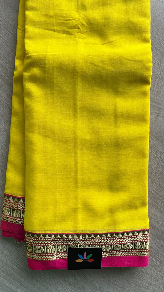 Small Border Narayanpet Mercerized Cotton Saree -25679-25680