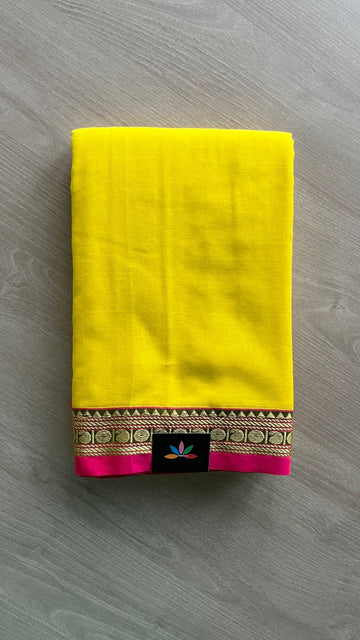 Small Border Narayanpet Mercerized Cotton Saree -25679-25680