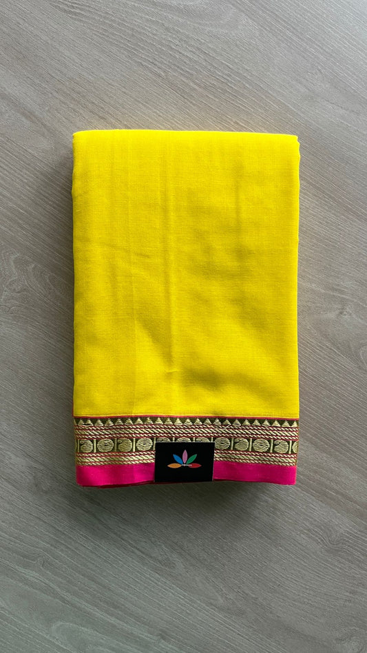 Small Border Narayanpet Mercerized Cotton Saree -25679-25680