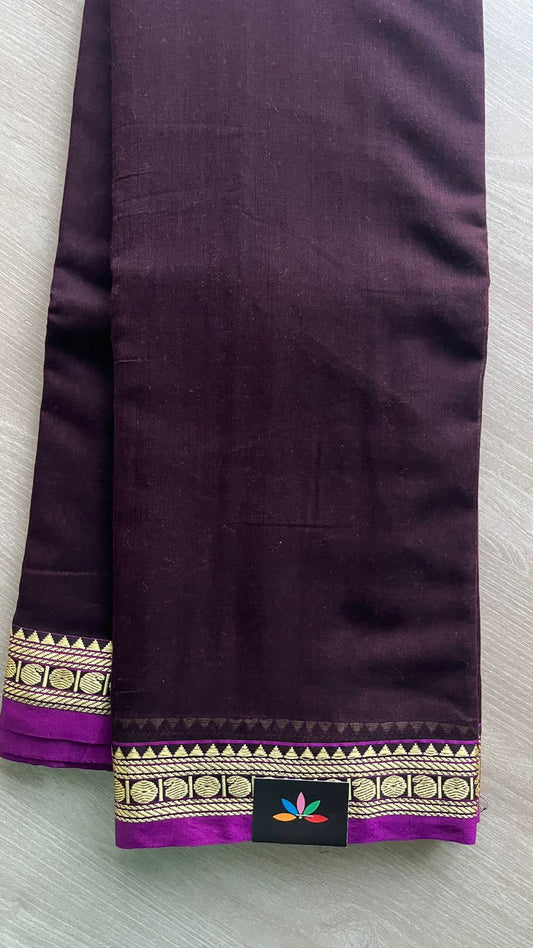 Small Border Narayanpet Mercerized Cotton Saree -25681