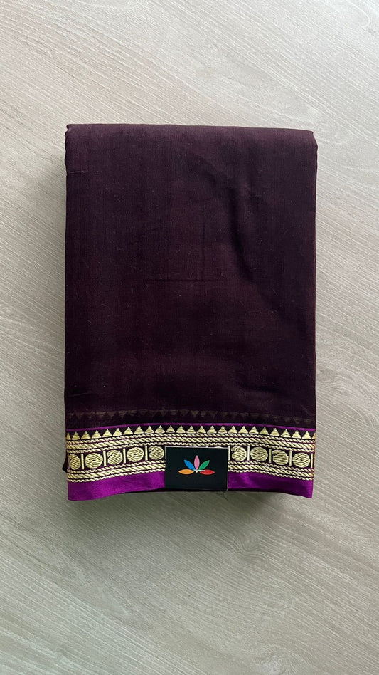 Small Border Narayanpet Mercerized Cotton Saree -25681