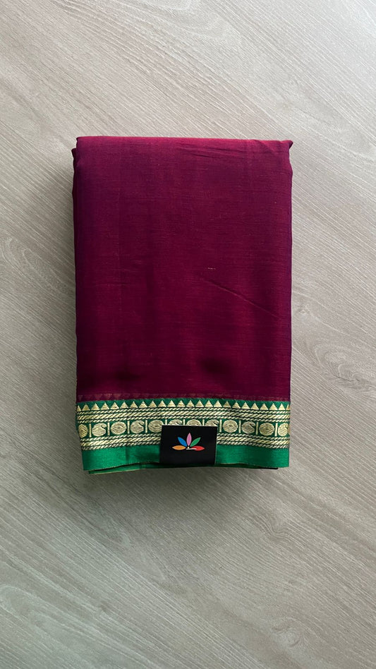 Small Border Narayanpet Mercerized Cotton Saree -25682