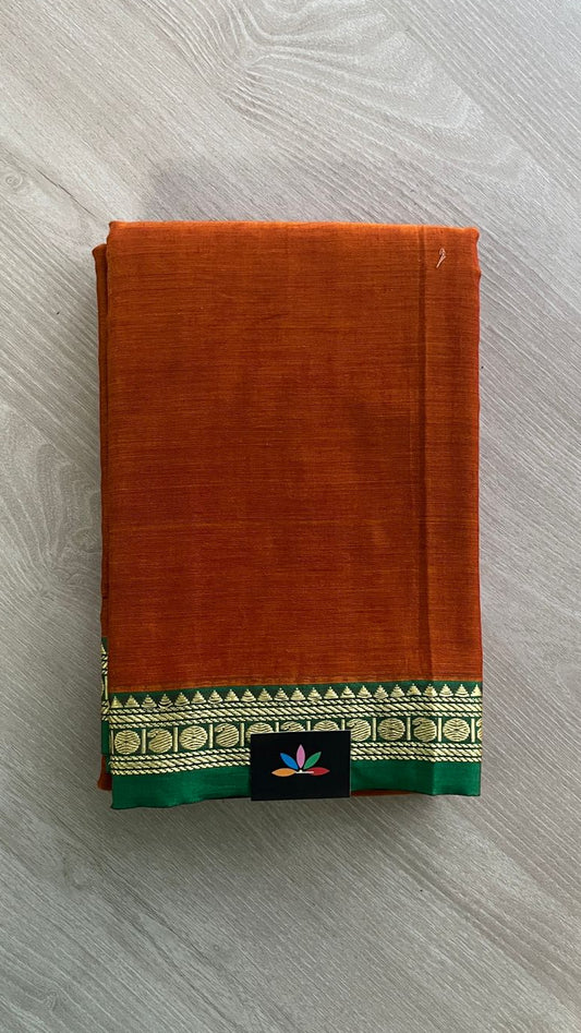 Small Border Narayanpet Mercerized Cotton Saree -25683