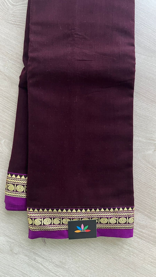 Small Border Narayanpet Mercerized Cotton Saree -25684