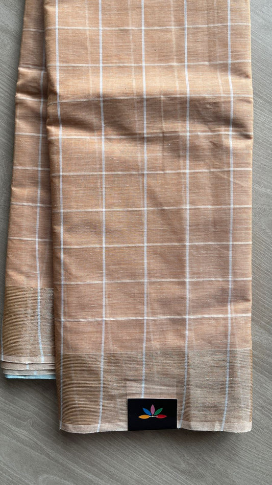 Checked Cotton Saree -25693