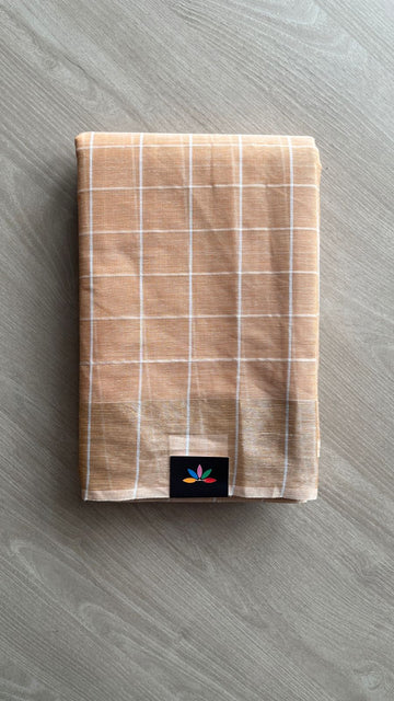 Checked Cotton Saree -25693