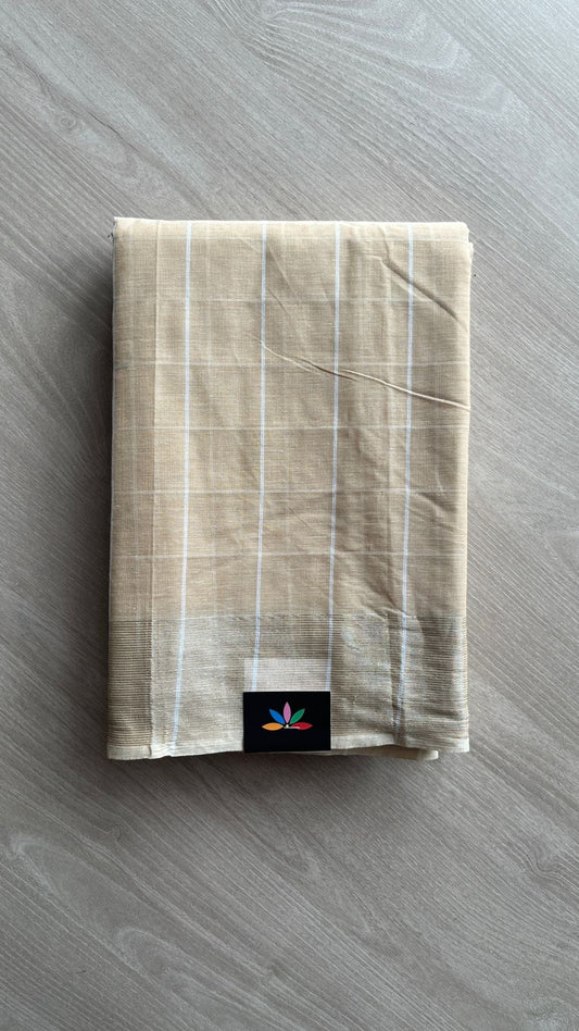 Checked Cotton Saree -25695