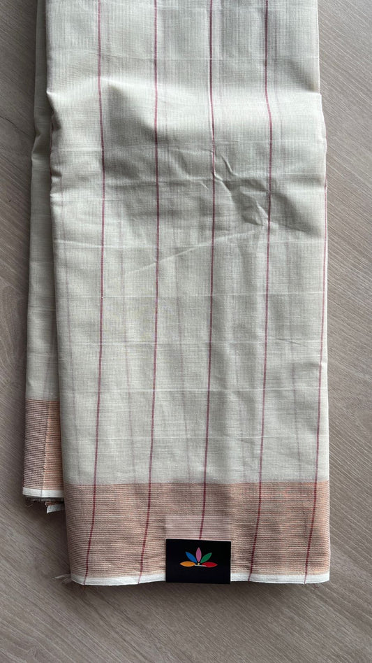 Checked Cotton Saree -25697