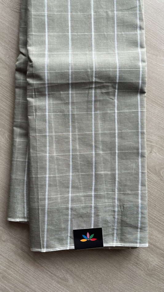 Checked Cotton Saree -25701