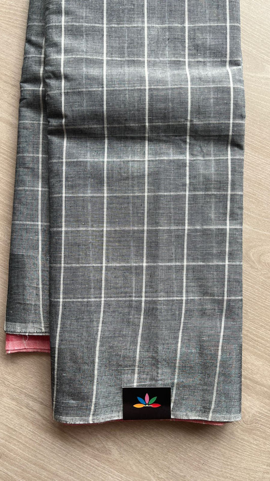 Checked Cotton Saree -25702