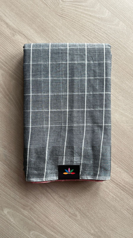 Checked Cotton Saree -25702