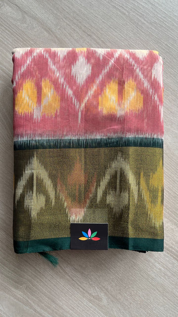 Ikkat Pallu Silk Cotton Saree -25708-25709