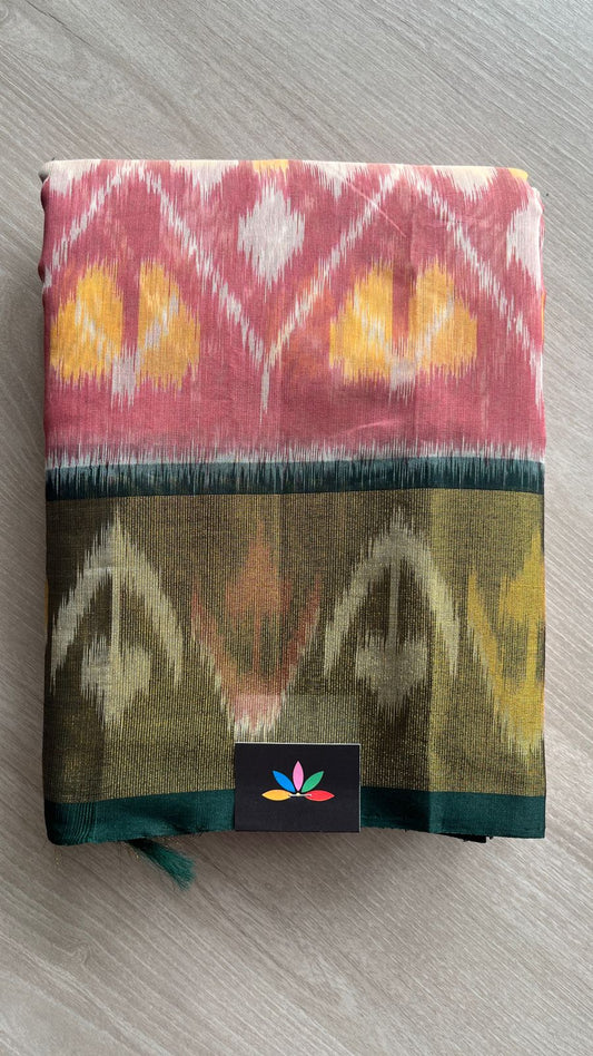 Ikkat Pallu Silk Cotton Saree -25708-25709