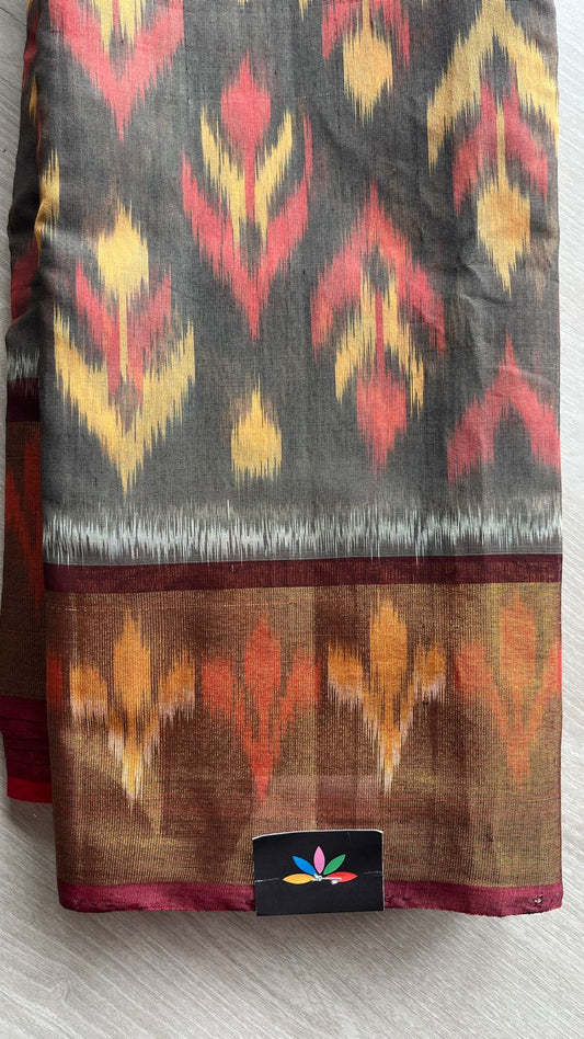 Ikkat Pallu Silk Cotton Saree -25710