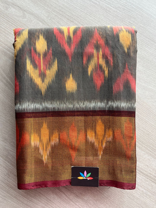 Ikkat Pallu Silk Cotton Saree -25710