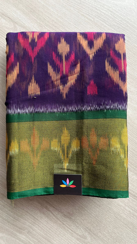 Ikkat Pallu Silk Cotton Saree -25722