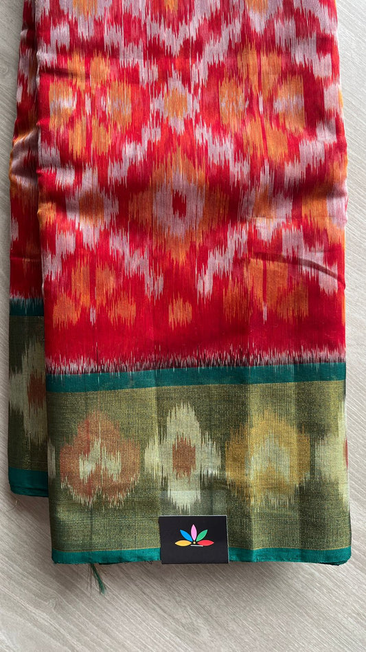 Ikkat Pallu Silk Cotton Saree -25725