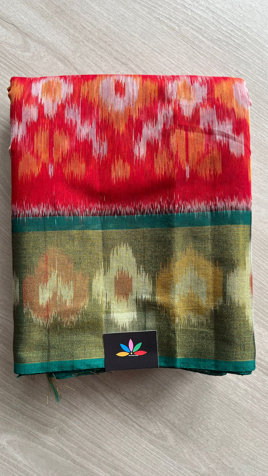 Ikkat Pallu Silk Cotton Saree -25725